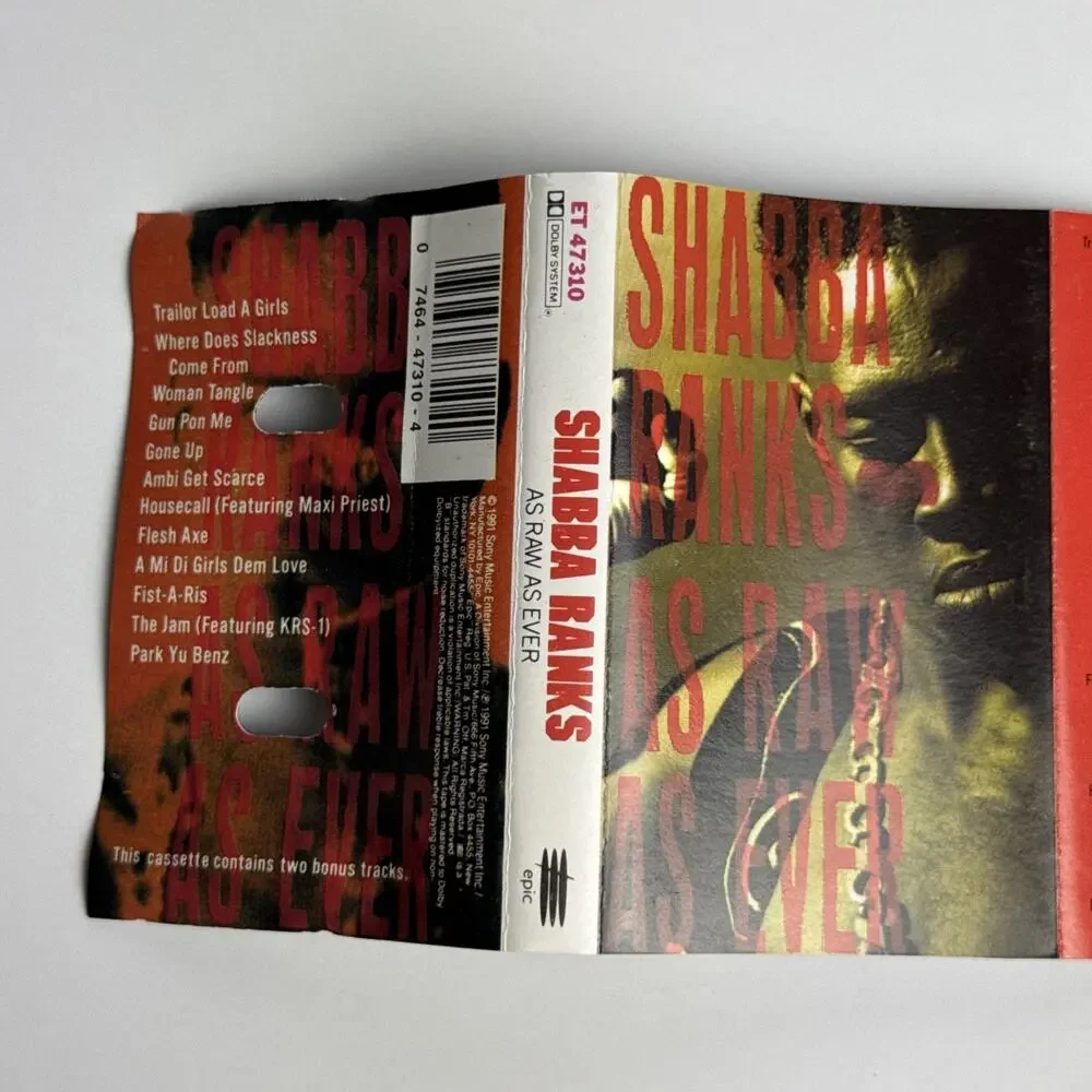Shabba Ranks As Raw As Ever Cassette (1991, Sony) Jamaican Dancehall Reggae Tape